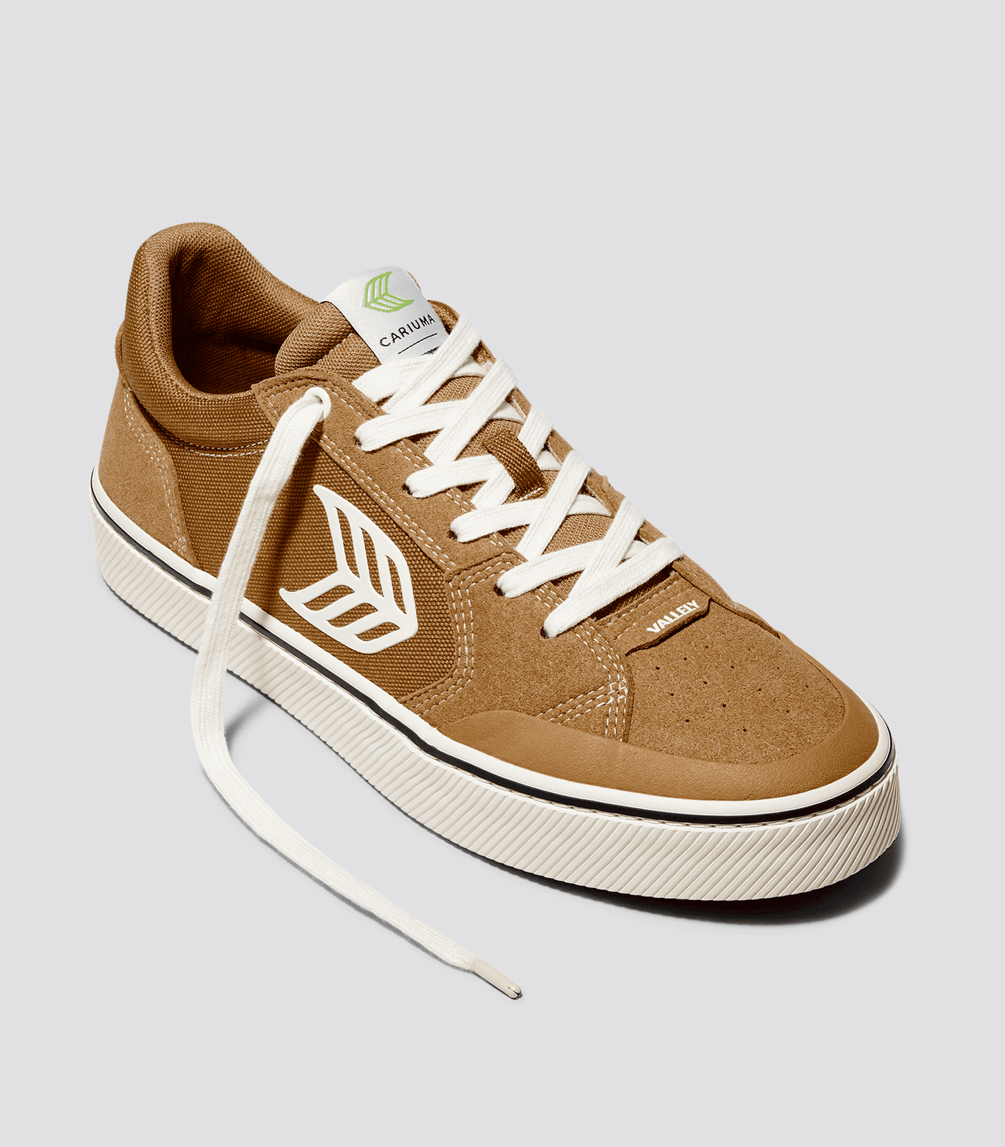 VALLELY PRO Camel Suede and Cordura Ivory Logo Sneaker
