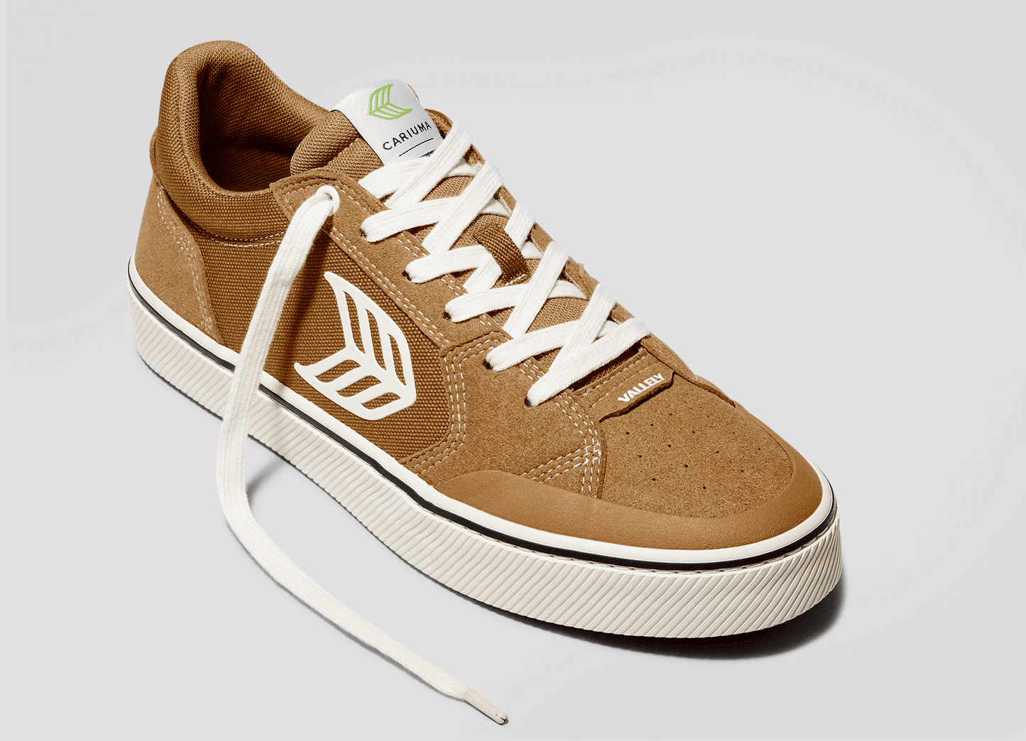 VALLELY PRO Camel Suede and Cordura Ivory Logo Sneaker