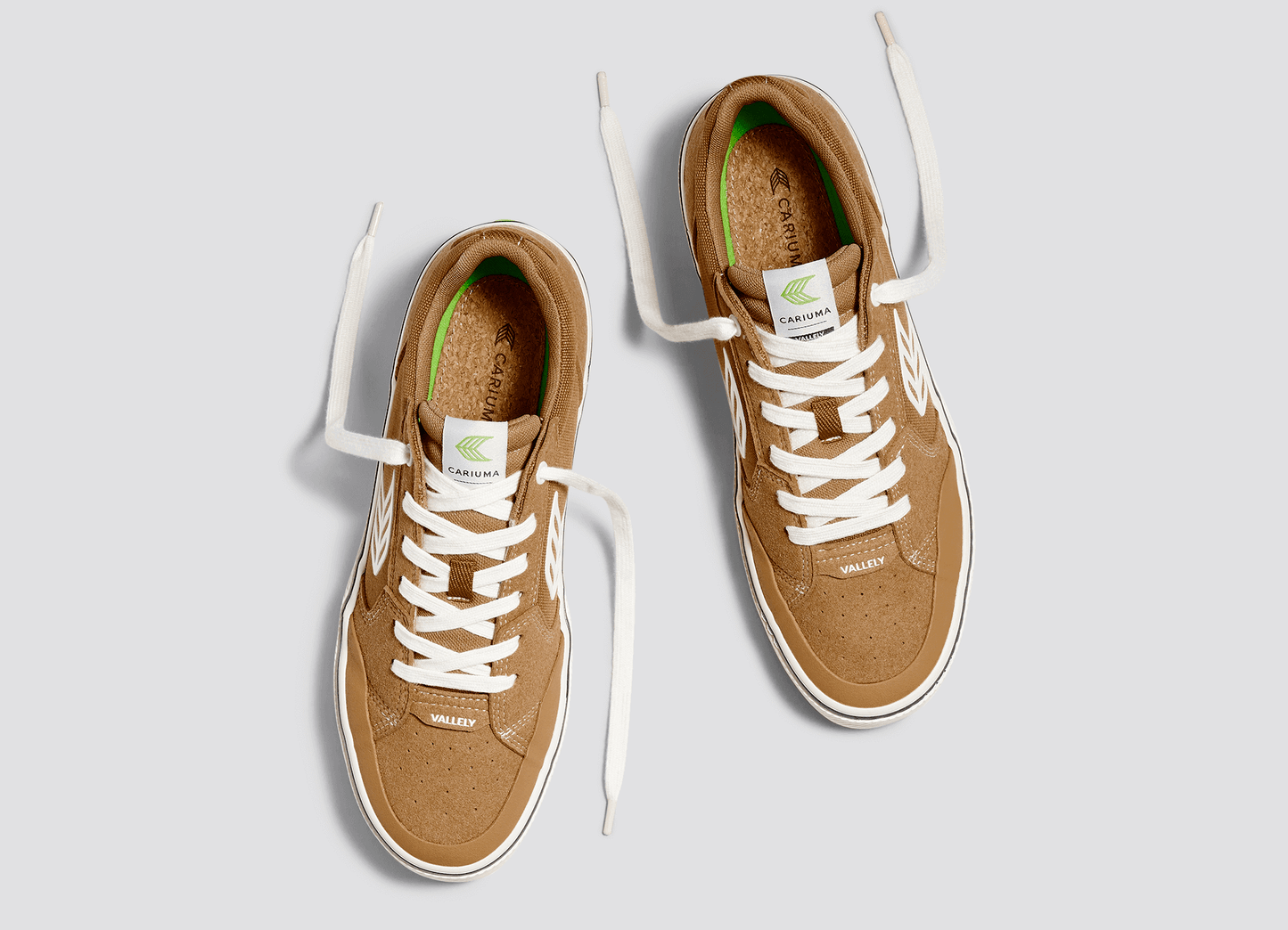 VALLELY PRO Camel Suede and Cordura Ivory Logo Sneaker