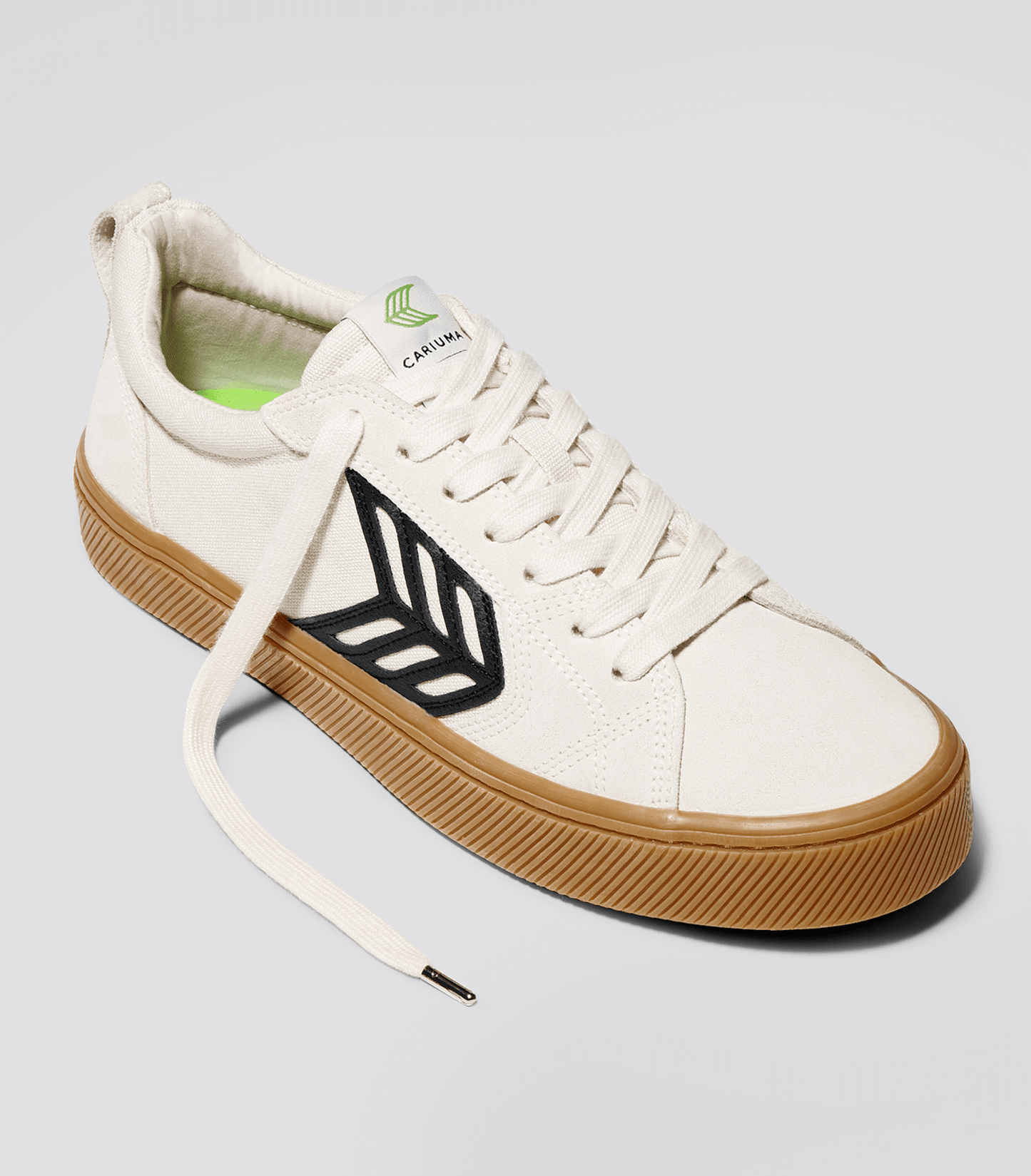 CATIBA PRO Low Gum Vintage White Suede and Canvas Black Logo Sneaker