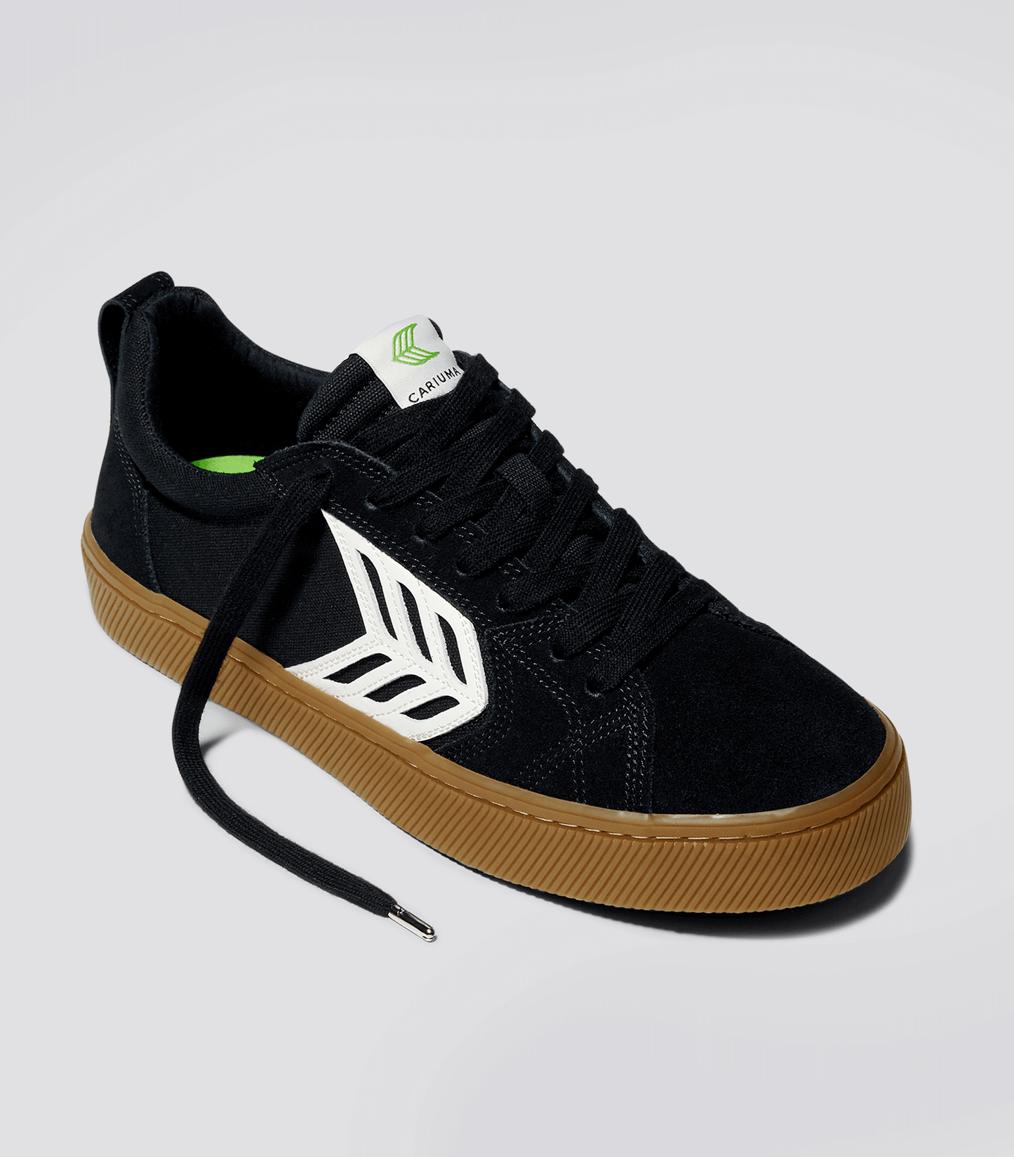 CATIBA PRO Low Gum Black Suede and Canvas Ivory Logo Sneaker