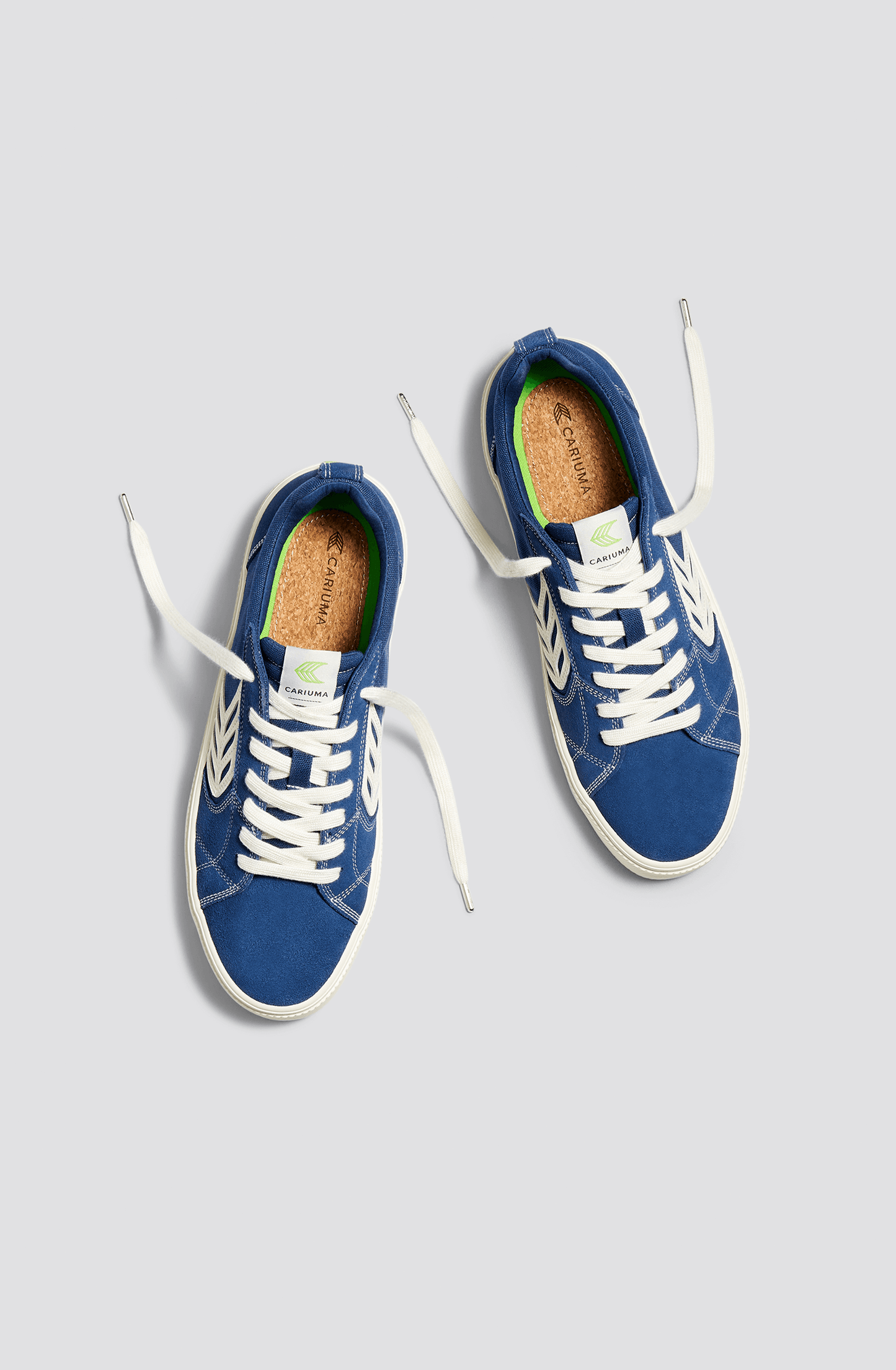 CATIBA PRO Low Mystery Blue Suede and Canvas Contrast Thread Ivory Logo Sneaker