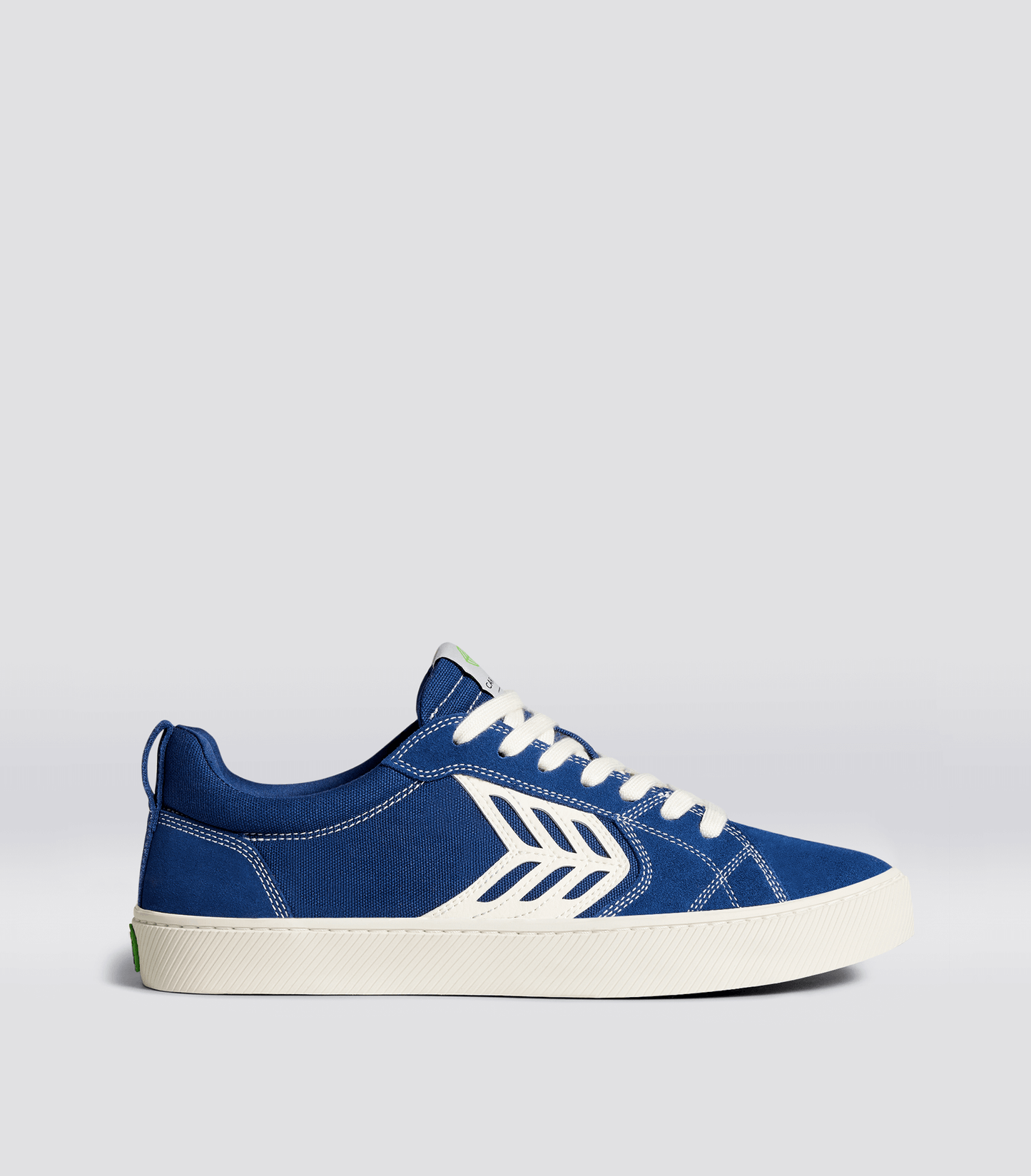 CATIBA PRO Low Mystery Blue Suede and Canvas Contrast Thread Ivory Logo Sneaker