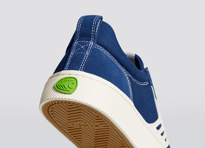 CATIBA PRO Low Mystery Blue Suede and Canvas Contrast Thread Ivory Logo Sneaker