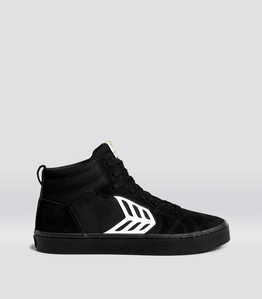 CATIBA PRO High All Black Suede and Canvas Ivory Logo Sneaker