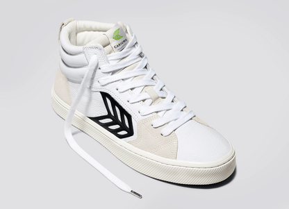 CATIBA PRO High White Premium Leather Vintage White Suede Sneaker