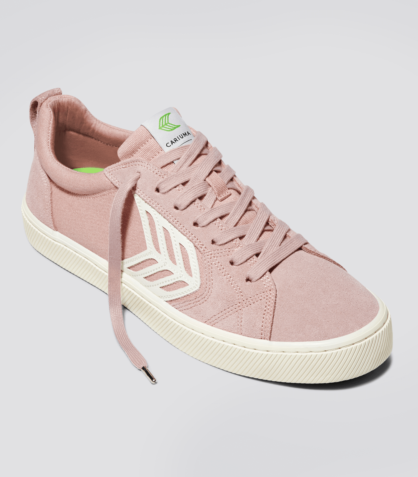 CATIBA PRO Low Rose Suede and Canvas Ivory Logo Sneaker