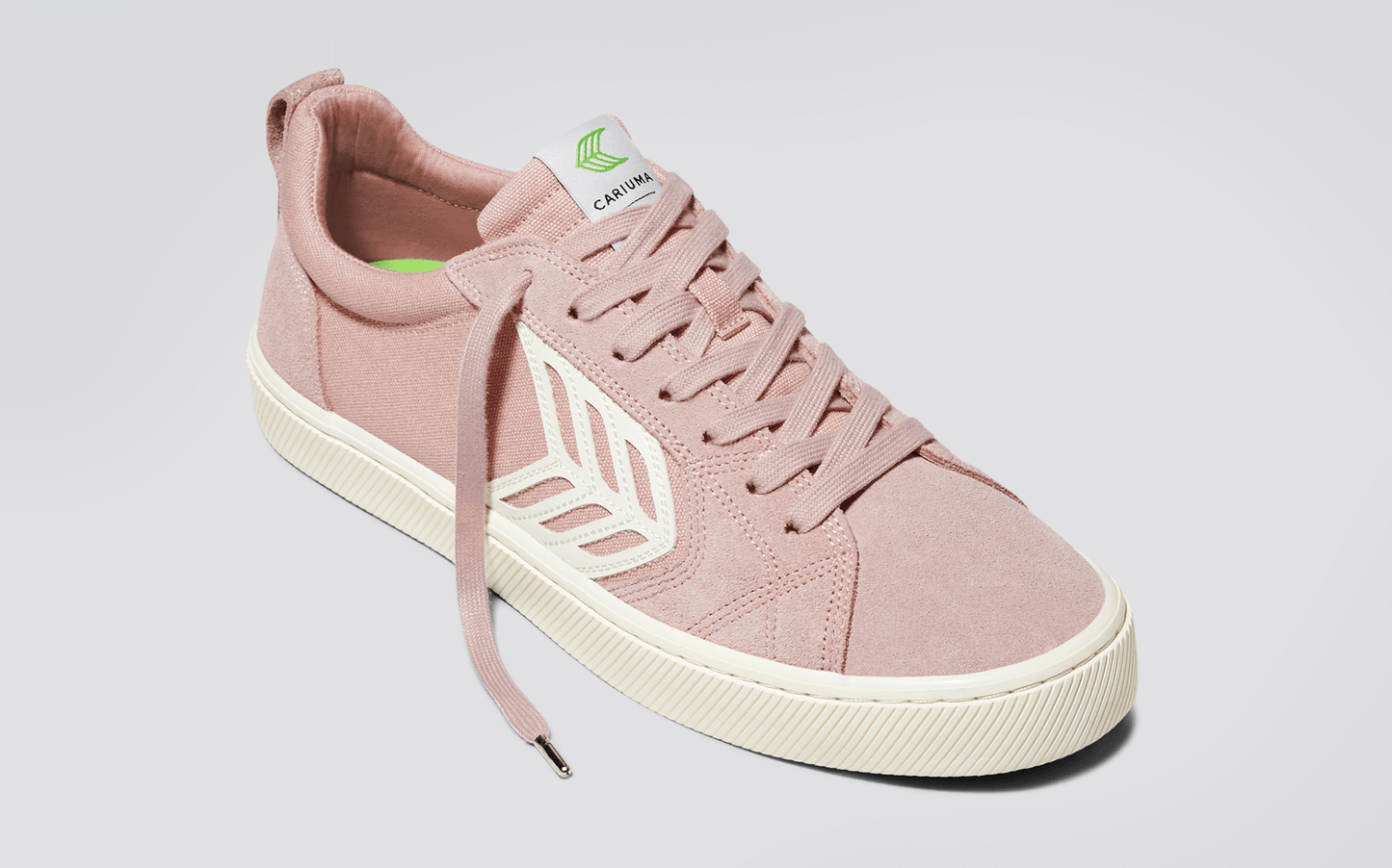 CATIBA PRO Low Rose Suede and Canvas Ivory Logo Sneaker