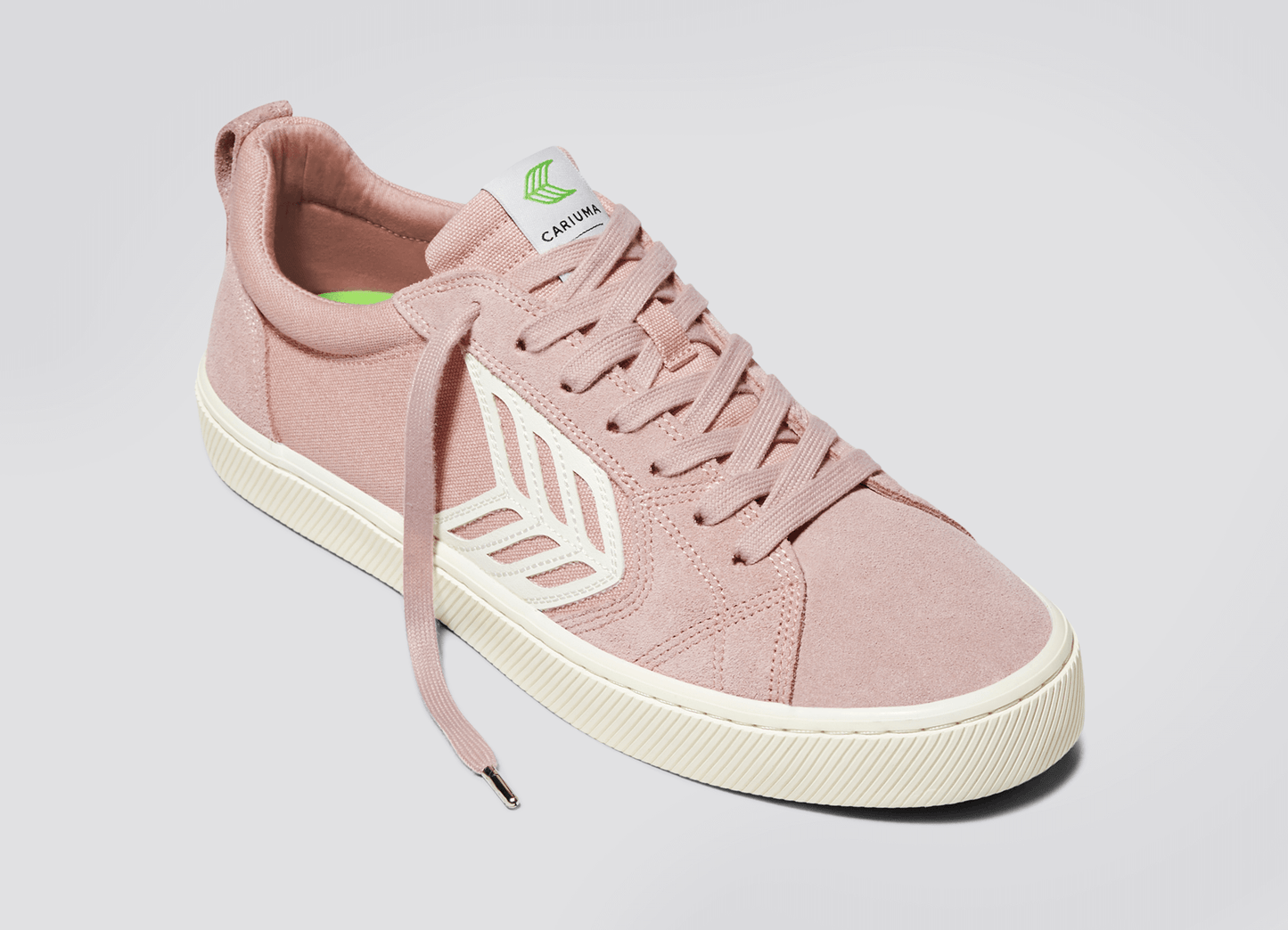 CATIBA PRO Low Rose Suede and Canvas Ivory Logo Sneaker