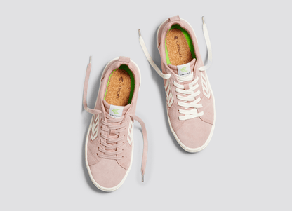 CATIBA PRO Low Rose Suede and Canvas Ivory Logo Sneaker