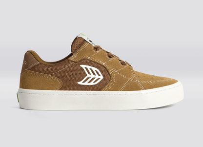 T20 PRO Camel Suede and Mesh Ivory Logo Sneaker