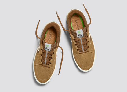 T20 PRO Camel Suede and Mesh Ivory Logo Sneaker