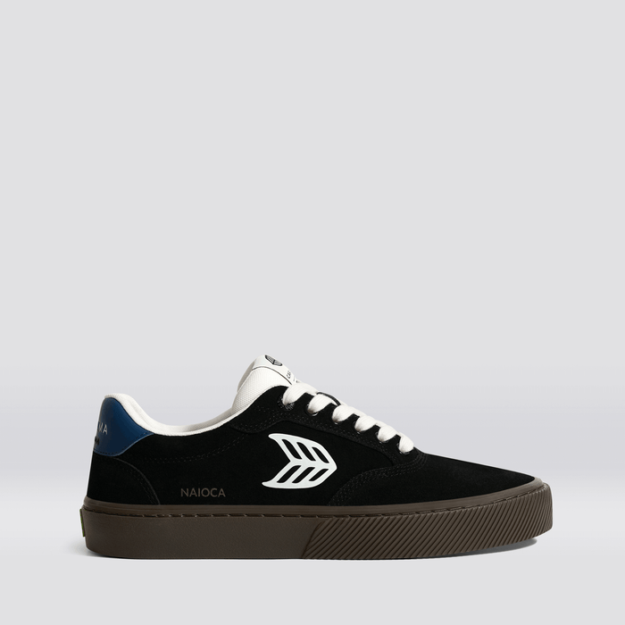 NAIOCA Black Suede Off-White Logo Shadow Blue Sneaker