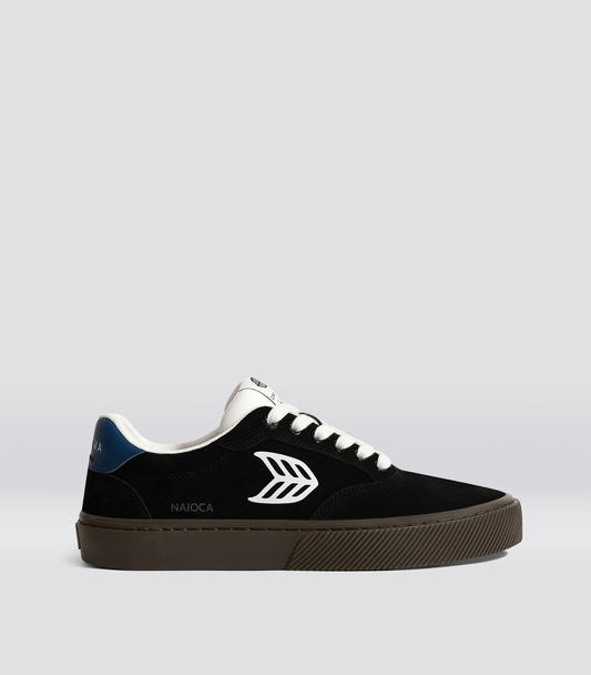 NAIOCA Black Suede Off-White Logo Shadow Blue Sneaker