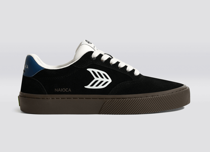 NAIOCA Black Suede Off-White Logo Shadow Blue Sneaker