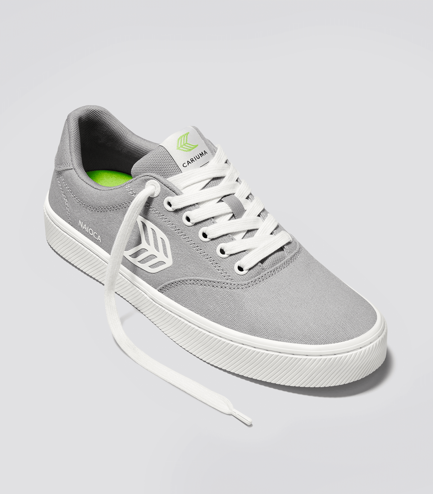 NAIOCA Light Grey Canvas Off-White Logo Sneaker