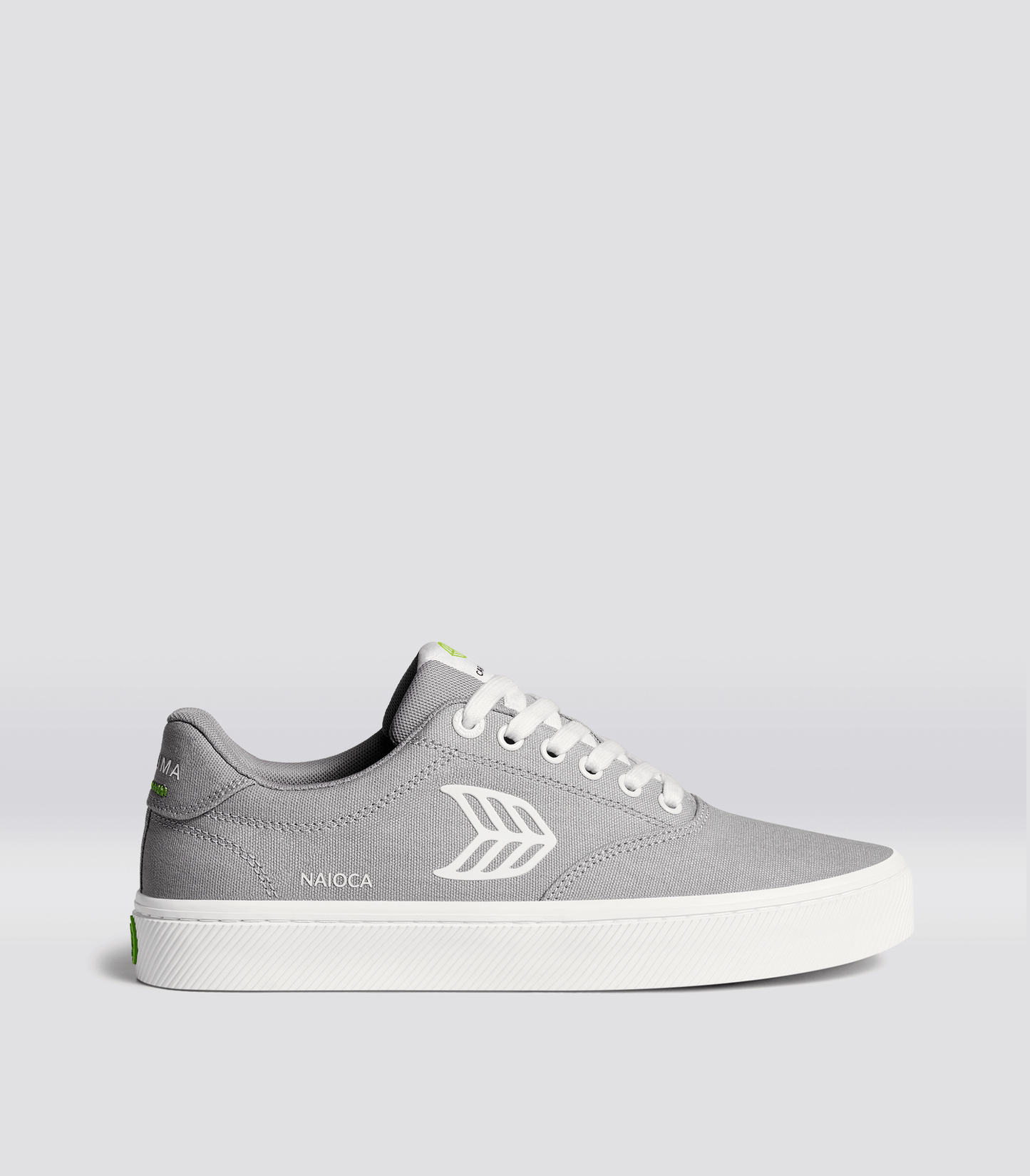 NAIOCA Light Grey Canvas Off-White Logo Sneaker