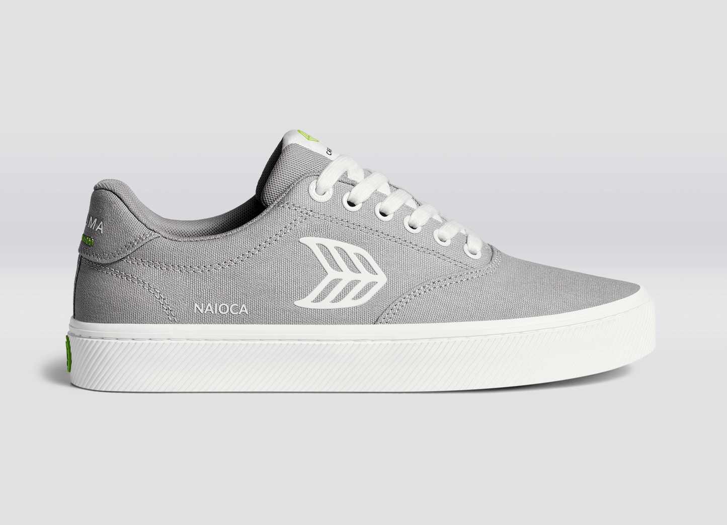 NAIOCA Light Grey Canvas Off-White Logo Sneaker