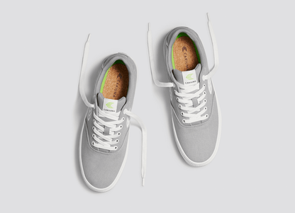 NAIOCA Light Grey Canvas Off-White Logo Sneaker