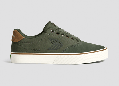 NAIOCA PRO Bronze Green Suede Deep Lichen Green Canvas Bronze Green Logo Camel Sneaker