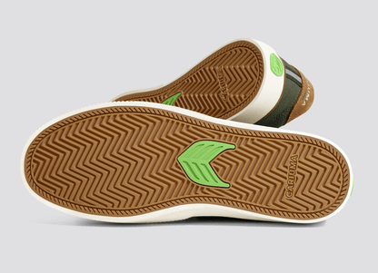 NAIOCA PRO Bronze Green Suede Deep Lichen Green Canvas Bronze Green Logo Camel Sneaker