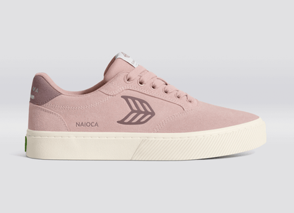 NAIOCA Rose Suede Twilight Mauve Logo Sneaker