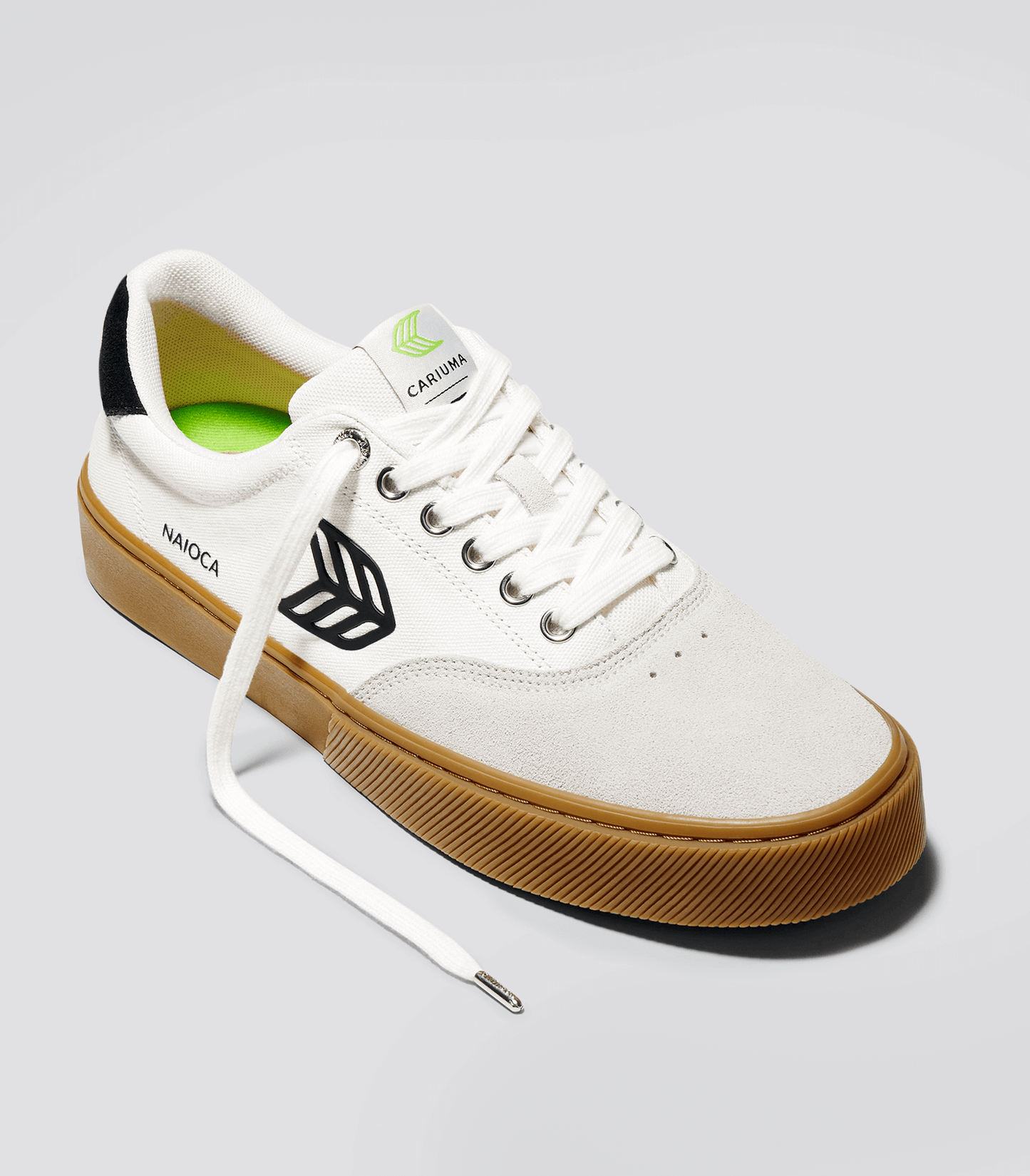 NAIOCA PRO Gum Vintage White Suede Off-White Canvas Black Logo Sneaker