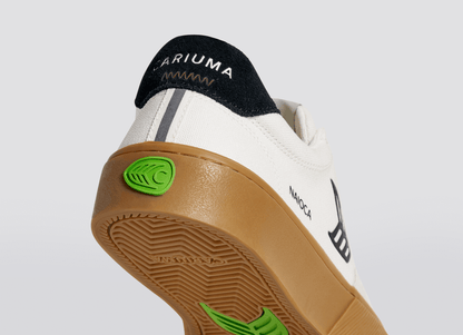 NAIOCA PRO Gum Vintage White Suede Off-White Canvas Black Logo Sneaker