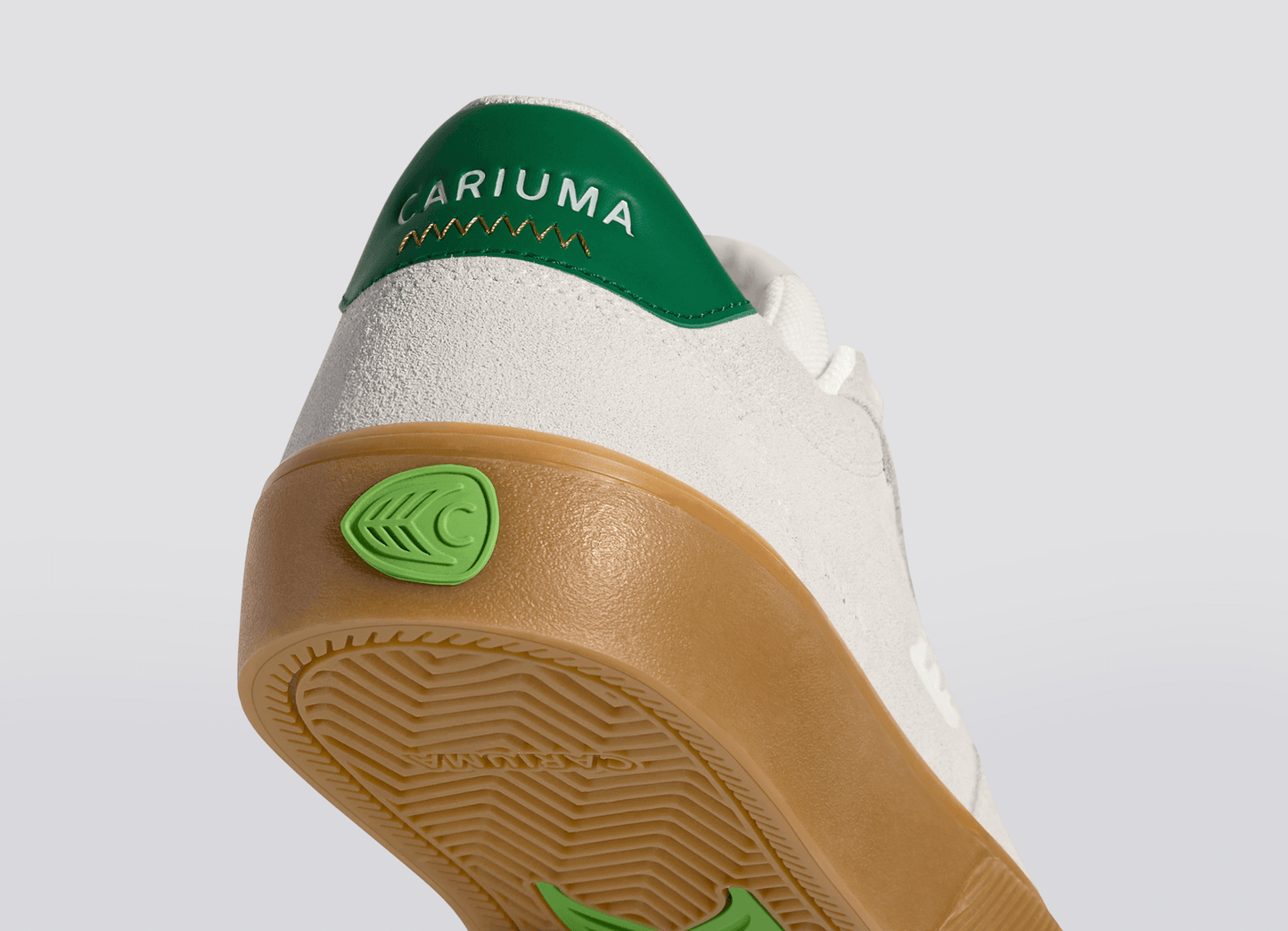 NAIOCA Gum Smoke White Suede Off-White Logo Green Sneaker