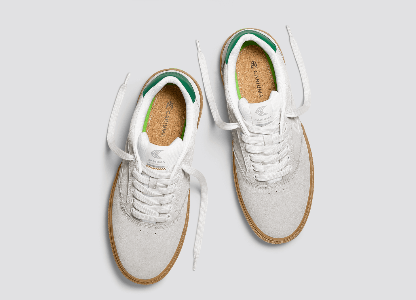 NAIOCA Gum Smoke White Suede Off-White Logo Green Sneaker