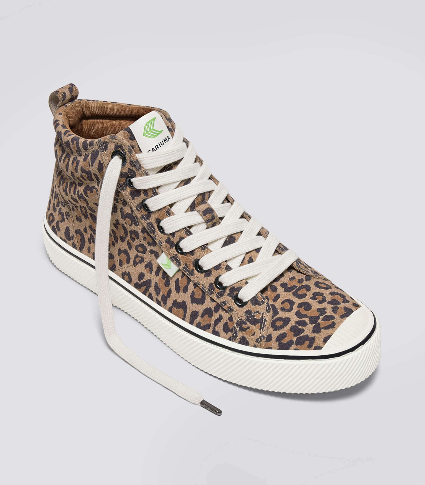 OCA High Stripe Leopard Print Suede Sneaker