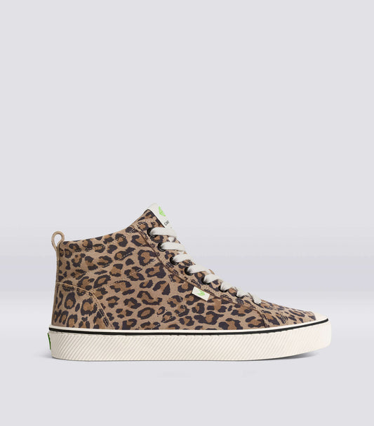 OCA High Stripe Leopard Print Suede Sneaker