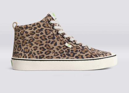 OCA High Stripe Leopard Print Suede Sneaker