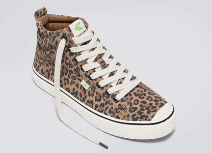 OCA High Stripe Leopard Print Suede Sneaker