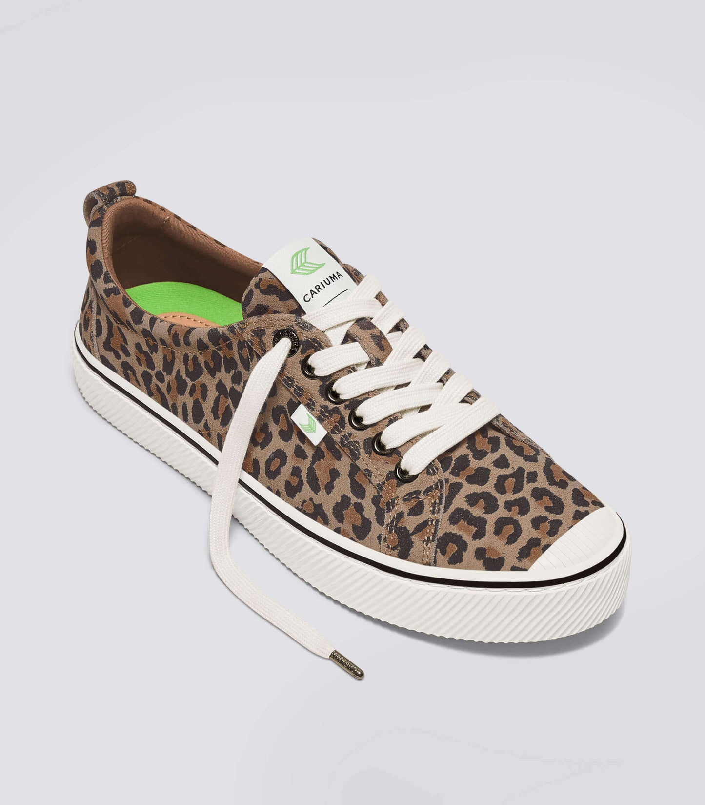 OCA Low Stripe Leopard Print Suede Sneaker