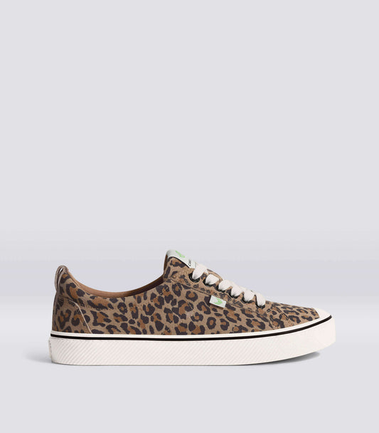 OCA Low Stripe Leopard Print Suede Sneaker