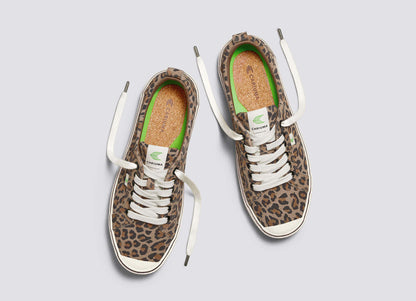 OCA Low Stripe Leopard Print Suede Sneaker