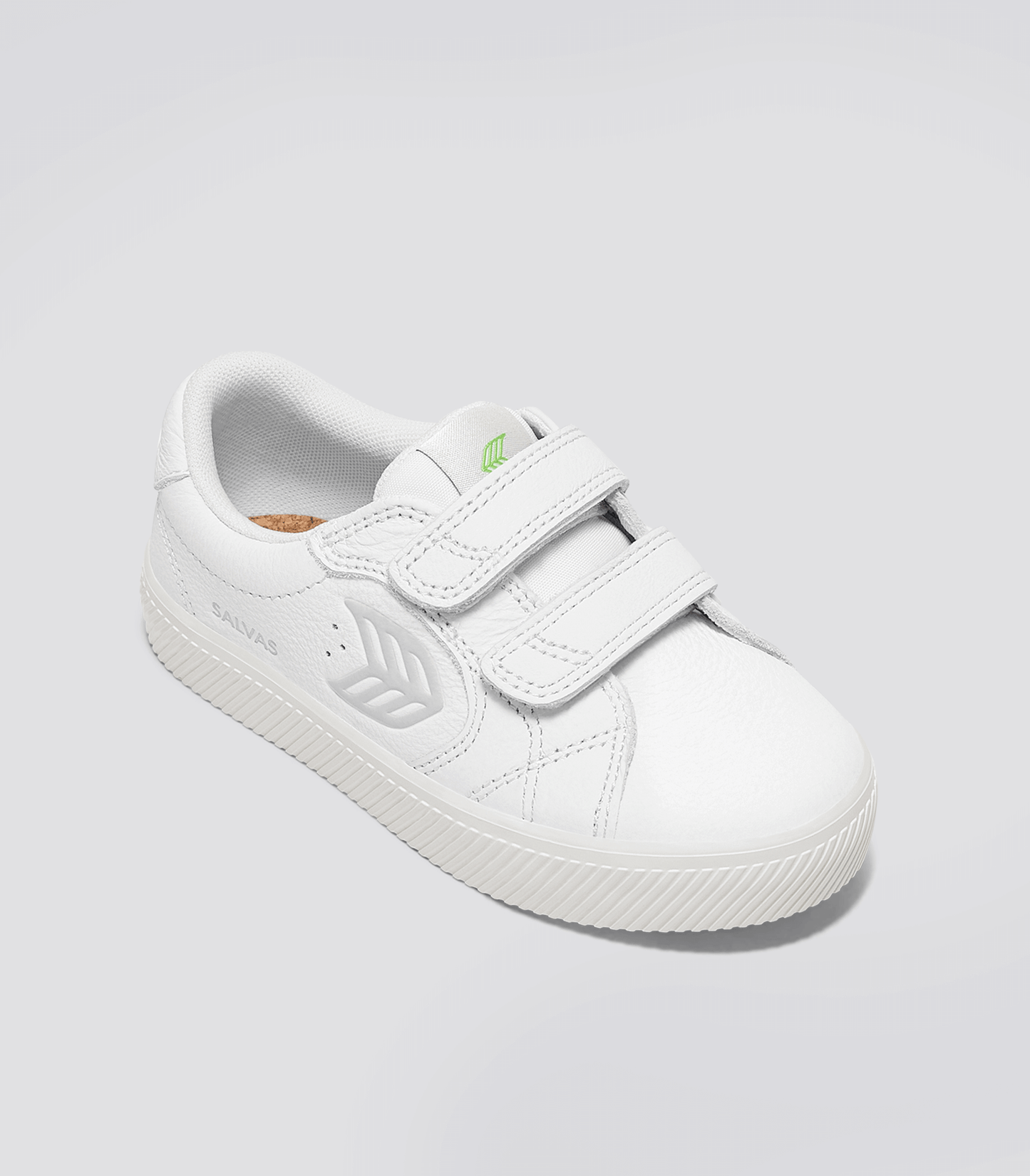 SALVAS White Premium Leather Ice Logo Sneaker Kids