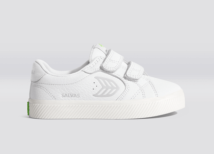 SALVAS White Premium Leather Ice Logo Sneaker Kids