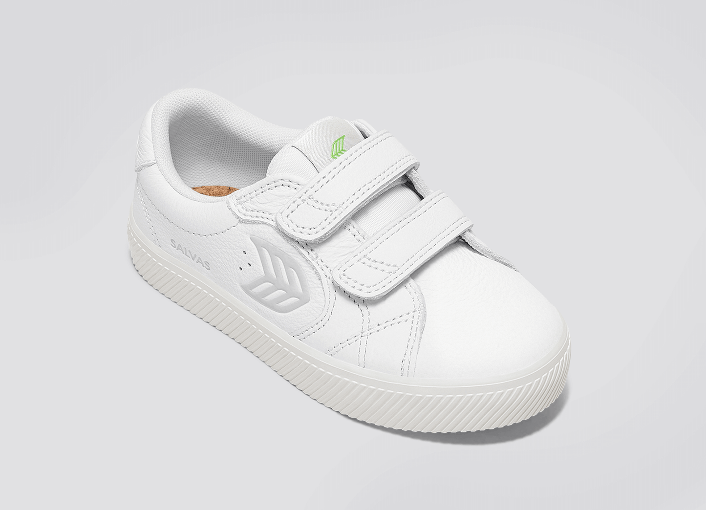 SALVAS White Premium Leather Ice Logo Sneaker Kids