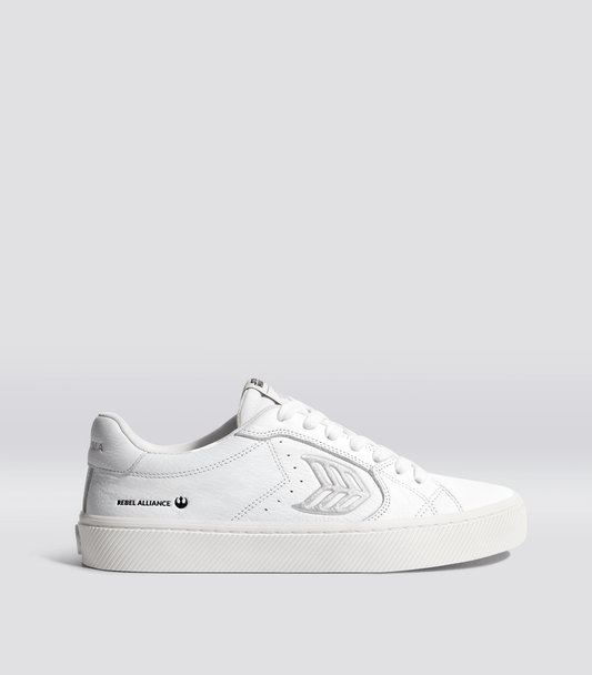 STAR WARS SALVAS White Premium Leather Princess Leia Silver Logo Sneaker