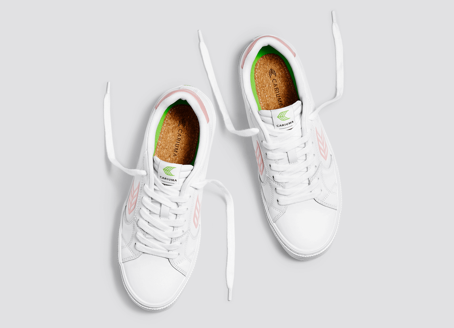 SALVAS White Leather Rose Logo Sneaker