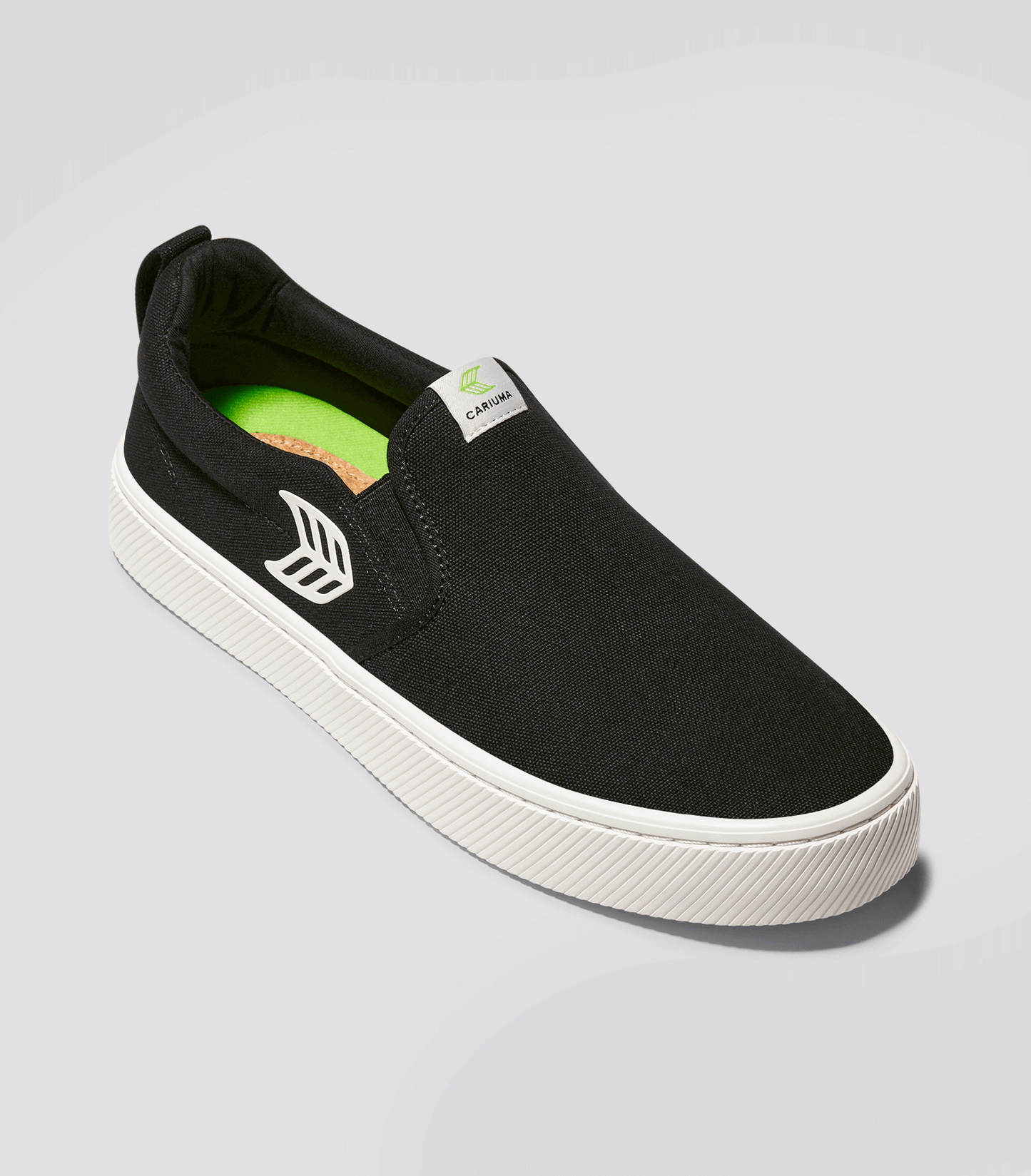 SLIP-ON Black Canvas Off-White Logo Sneaker