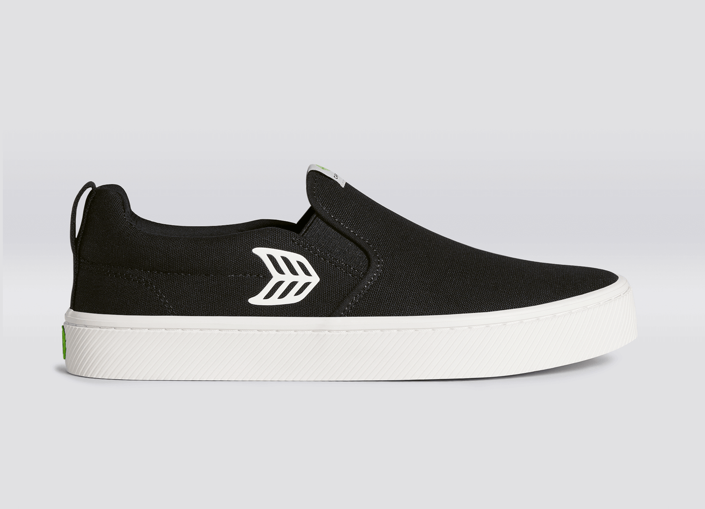 SLIP-ON Black Canvas Off-White Logo Sneaker