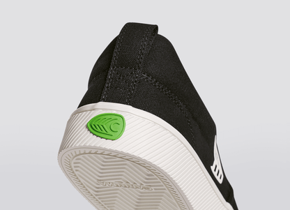 SLIP-ON Black Canvas Off-White Logo Sneaker