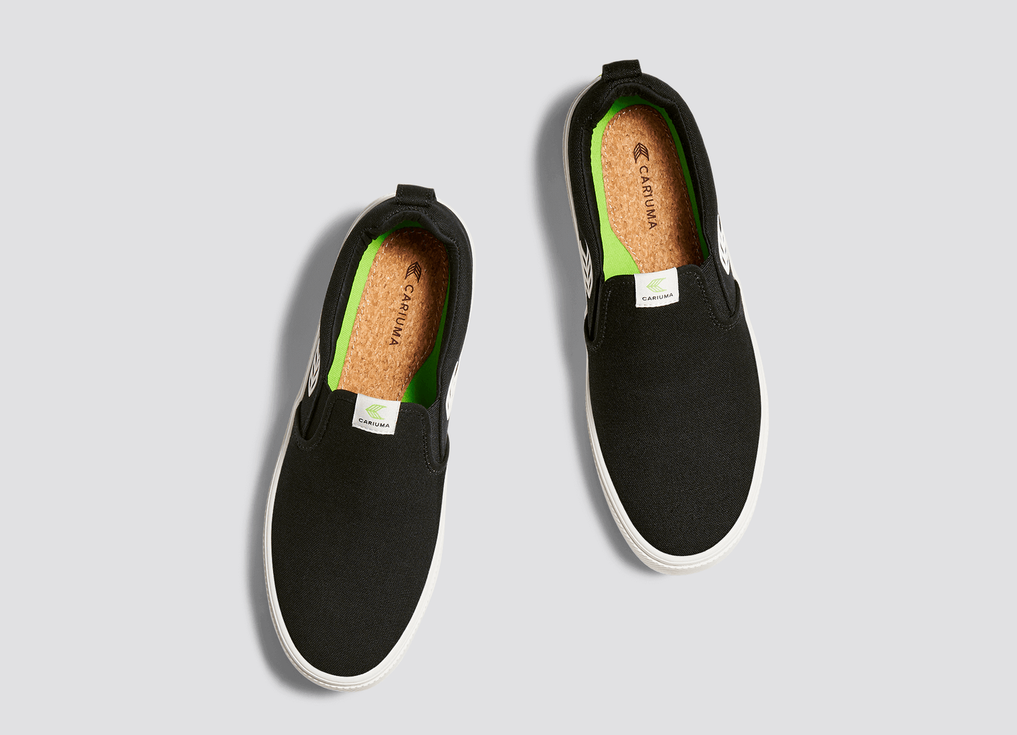 SLIP-ON Black Canvas Off-White Logo Sneaker