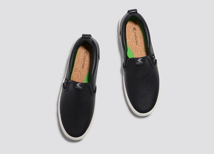 SLIP-ON Black Premium Leather Sneaker