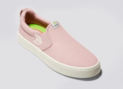 SLIP-ON Rose Canvas Ivory Logo Sneaker