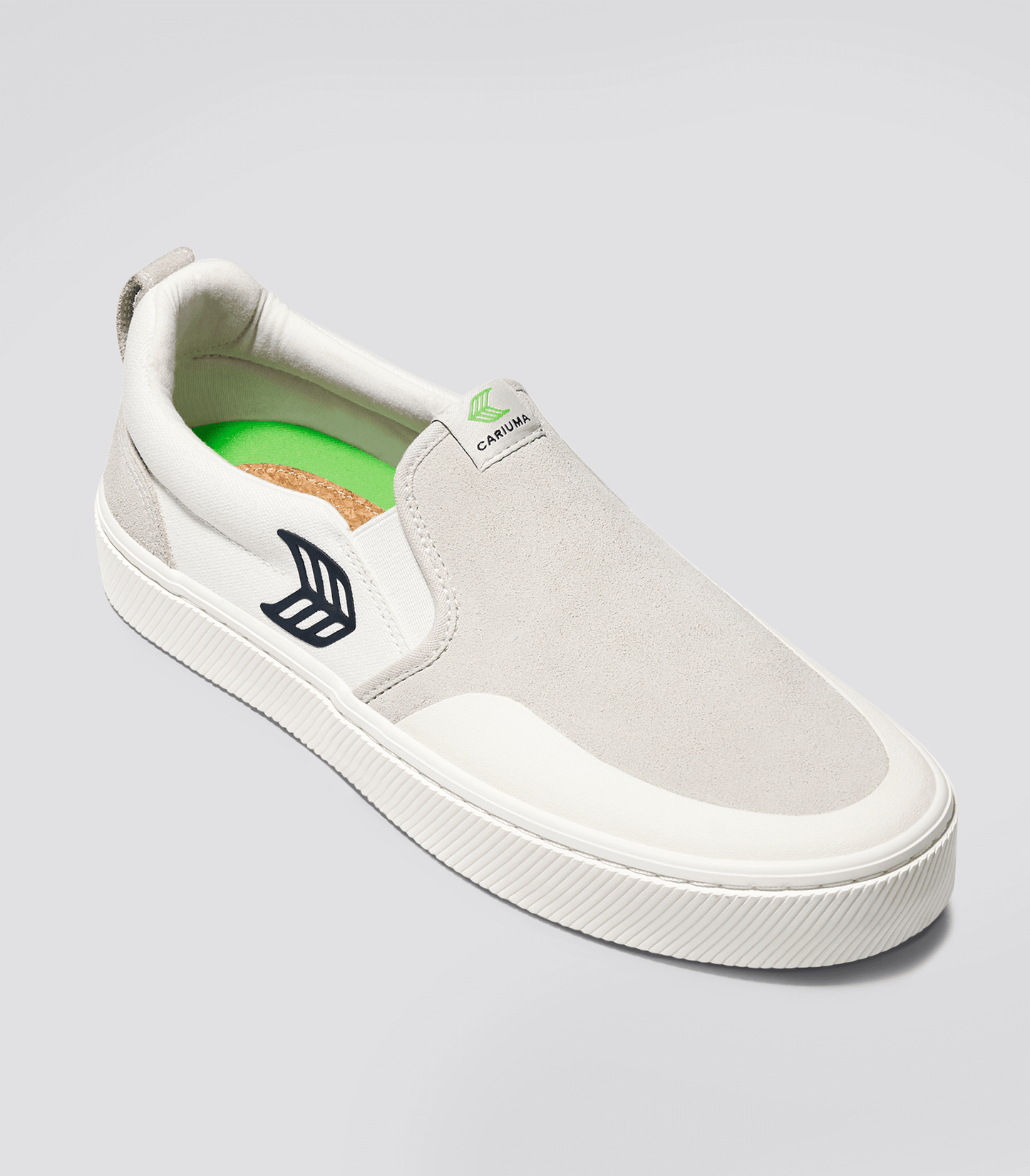 SLIP-ON PRO Off-White Canvas Vintage White Suede Black Logo Sneaker