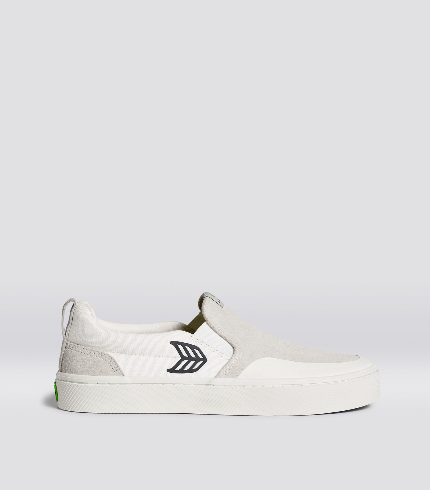 SLIP-ON PRO Off-White Canvas Vintage White Suede Black Logo Sneaker